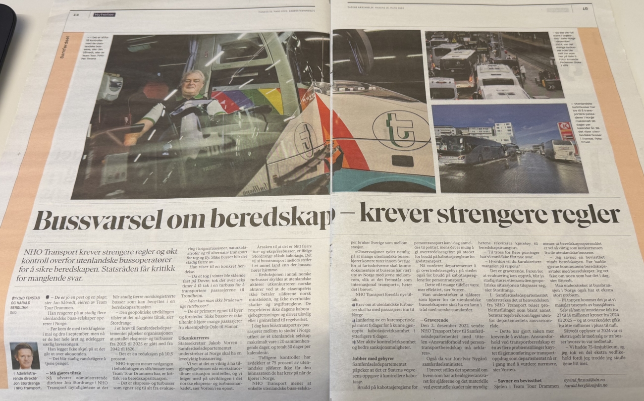 Bilde av sak i Dagens Næringsliv (papiravisen)