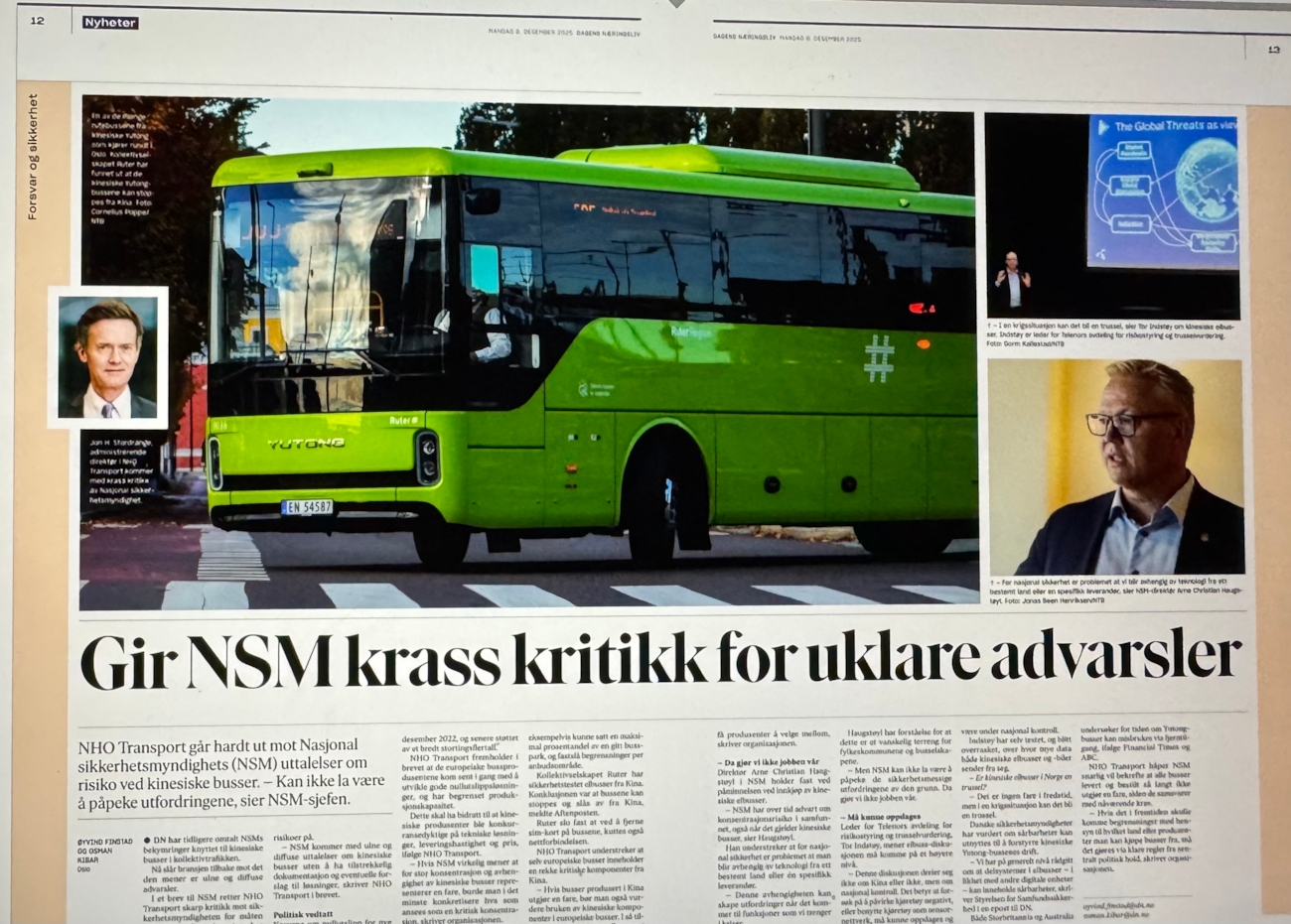 Bilde viser avissartikkel i Dagens Næringsliv