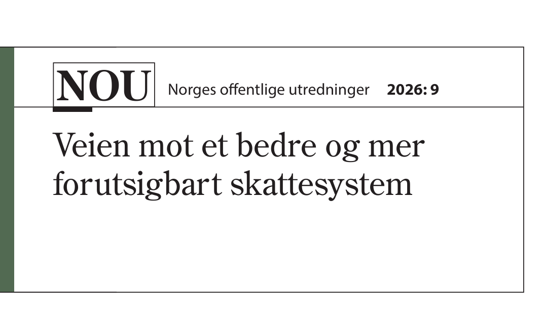 Forside på Skattekommisjonens rapport
