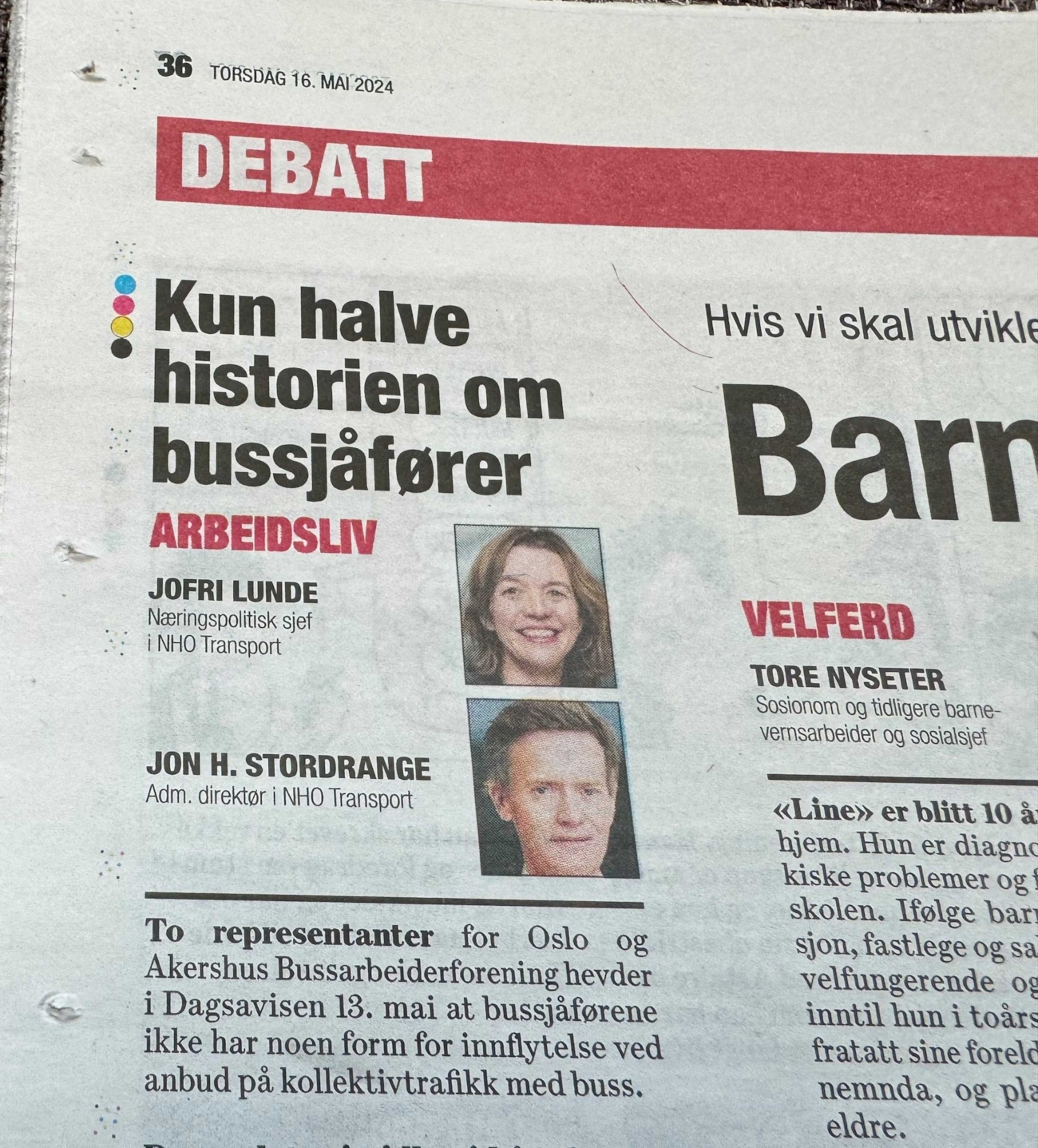 Bilde om debattinnlegg