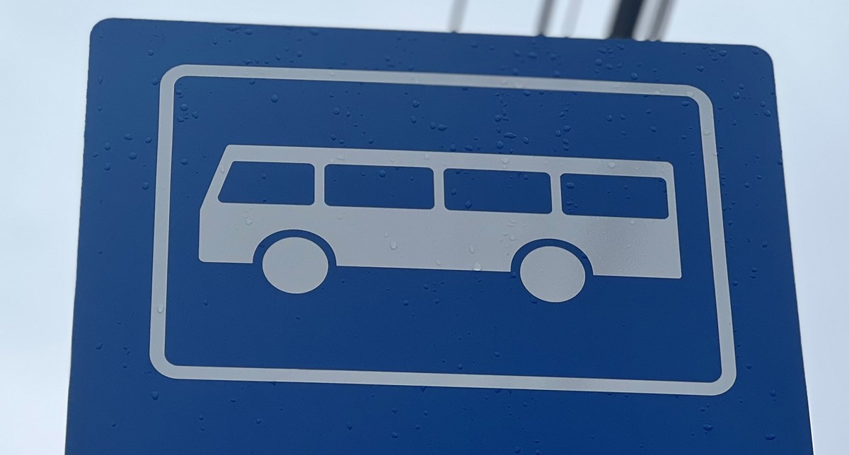 Buss stoppe skilt